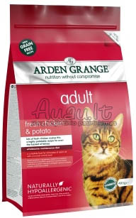 Arden Grange Adult Cat with Fresh Chicken and Potato Grain Free suaugusioms katėms su šviežia vištiena ir bulvėmis (begrūdis) 8 kg.